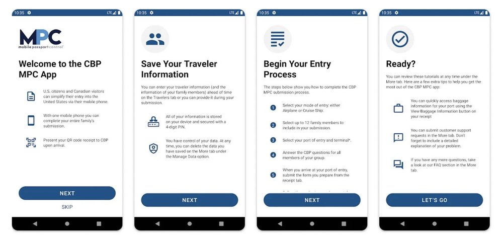 Mobile Passport App process