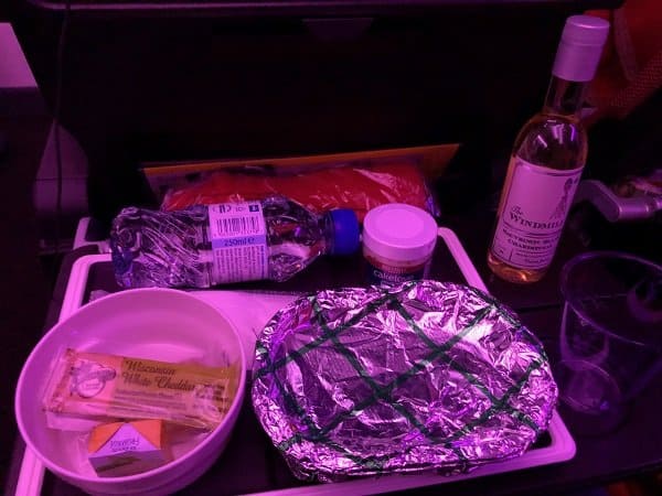 Virgin Atlantic Economy Dinner + Virgin Atlantic Economy food
