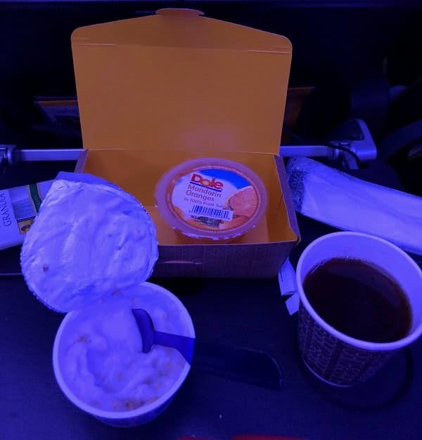 Breakfast on Virgin Atlantic Economy